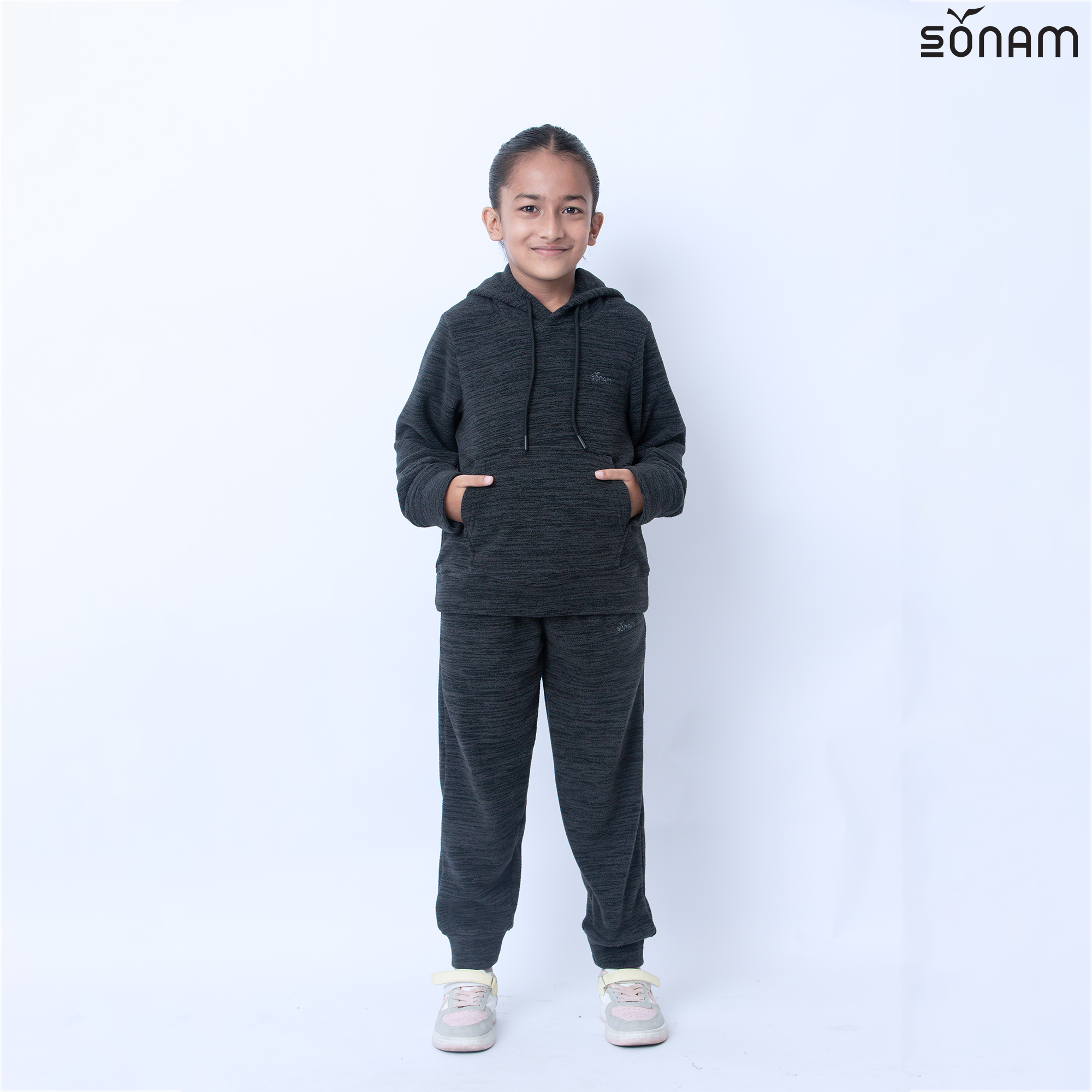 SONAM LEKI KID`S HEATHERED FLECE HOODE(FW202024)#2467