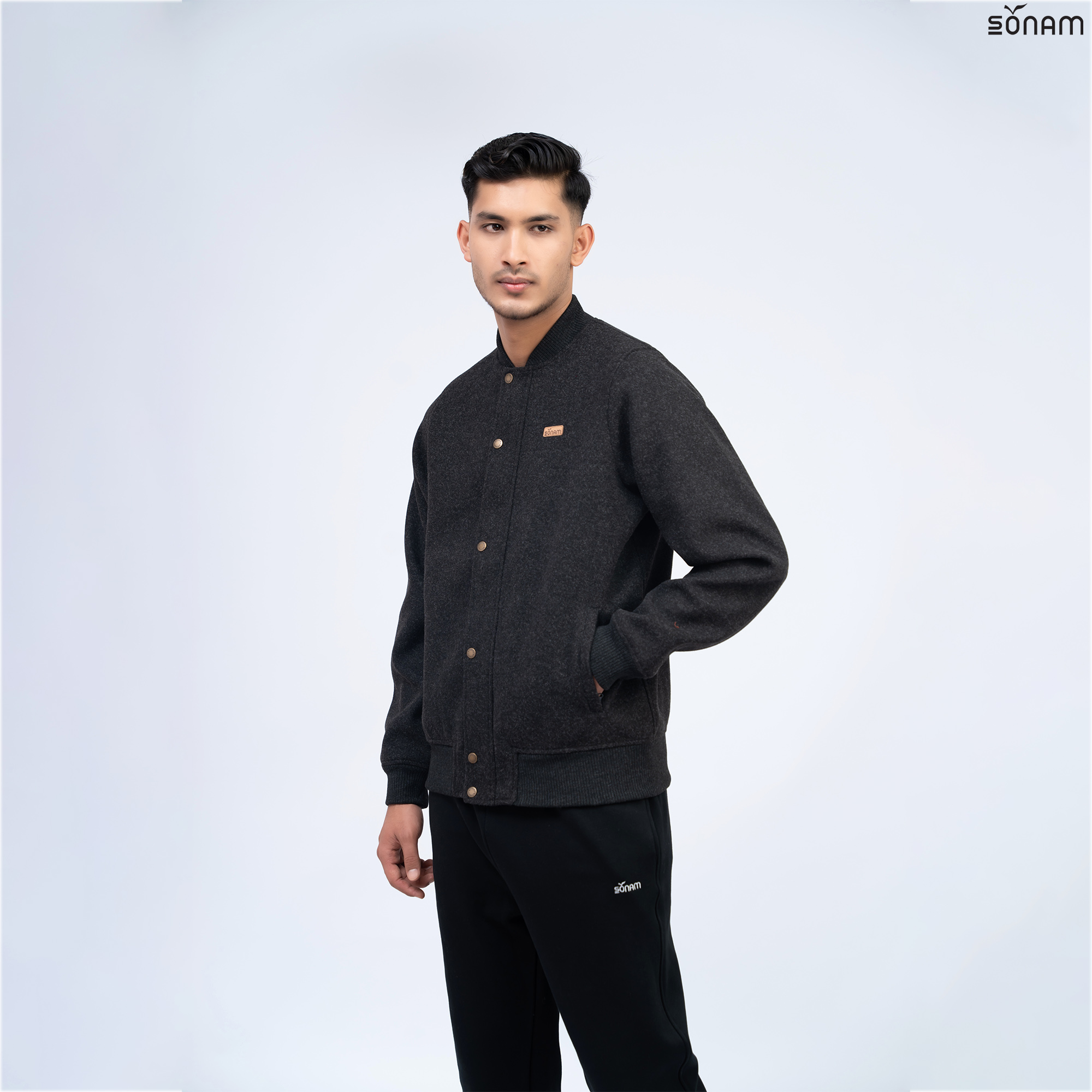 SONAM  RABSAL MEN'S WOOLEN BOMBER JACKET (FW2025) #2510