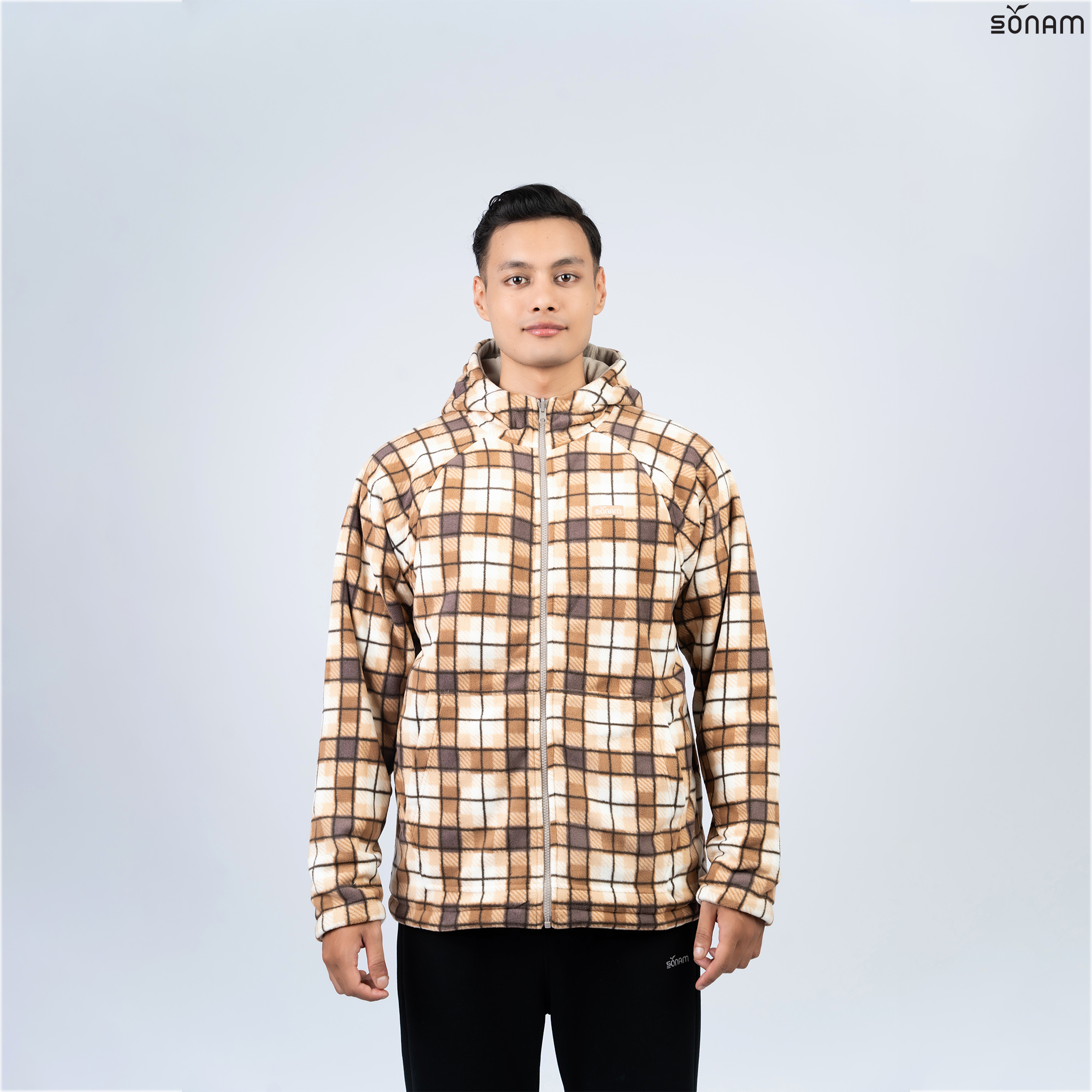 SONAM LEKSHYA MEN'S PLAID FLEECE REVERSIBLE JACKET (FW2025) #2487