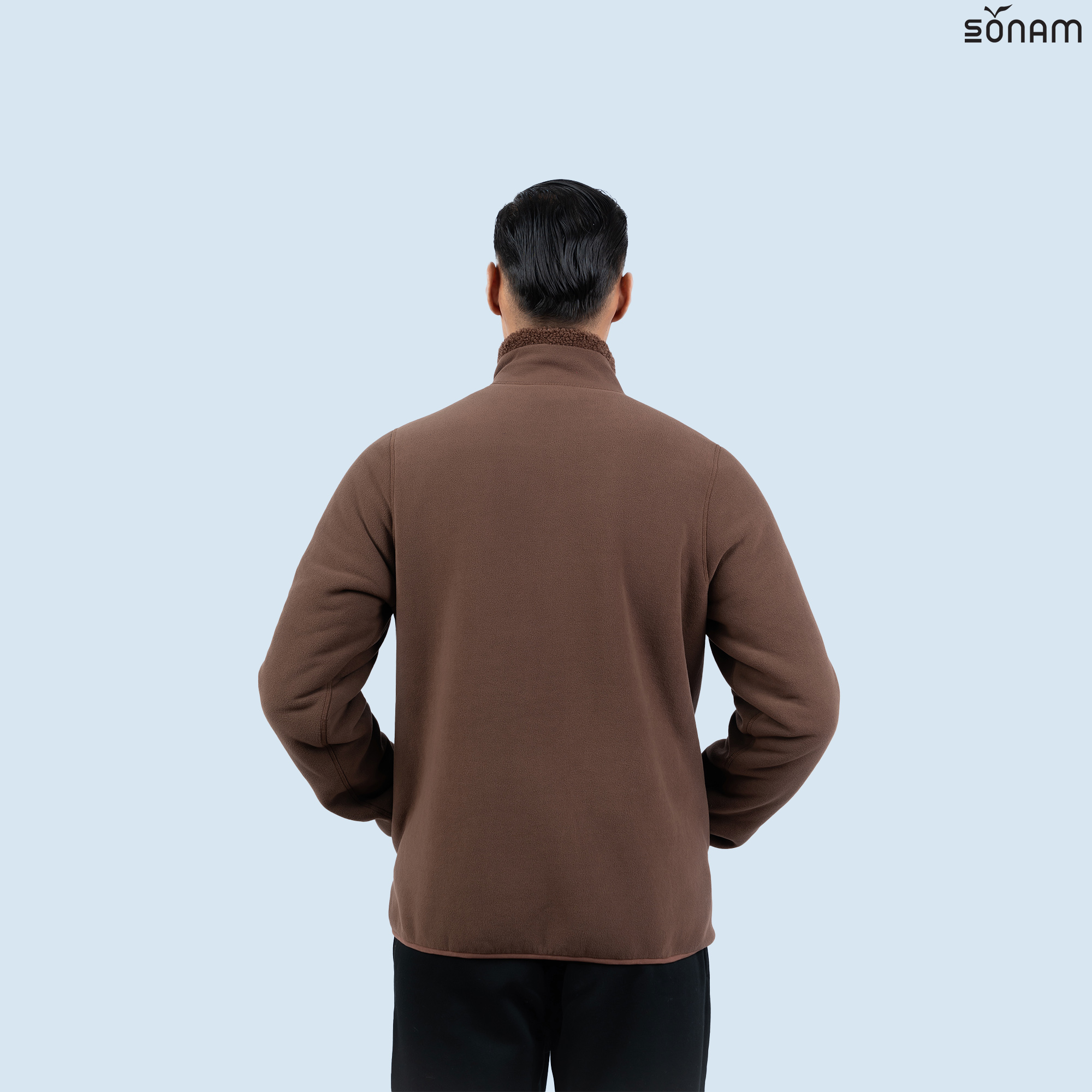 SONAM NORPHEL MEN'S REVERSIBLE TWO WAY FUR & FLEECE JACKET (FW2025) #2744