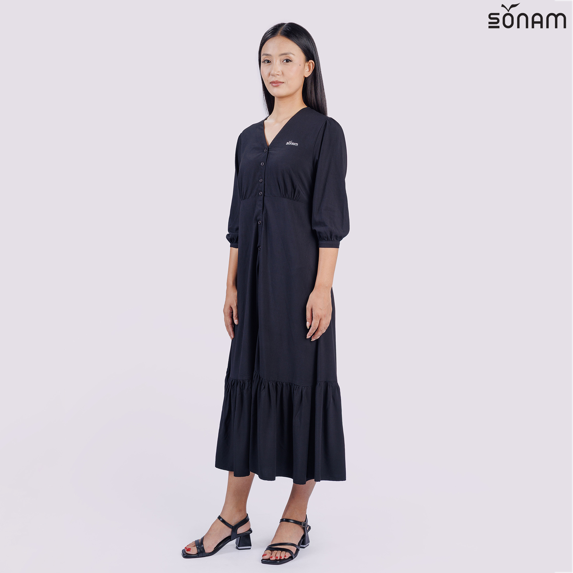 SONAM CHIME WOMEN'S BAMBOO LONG DRESS (SS2025) #2664