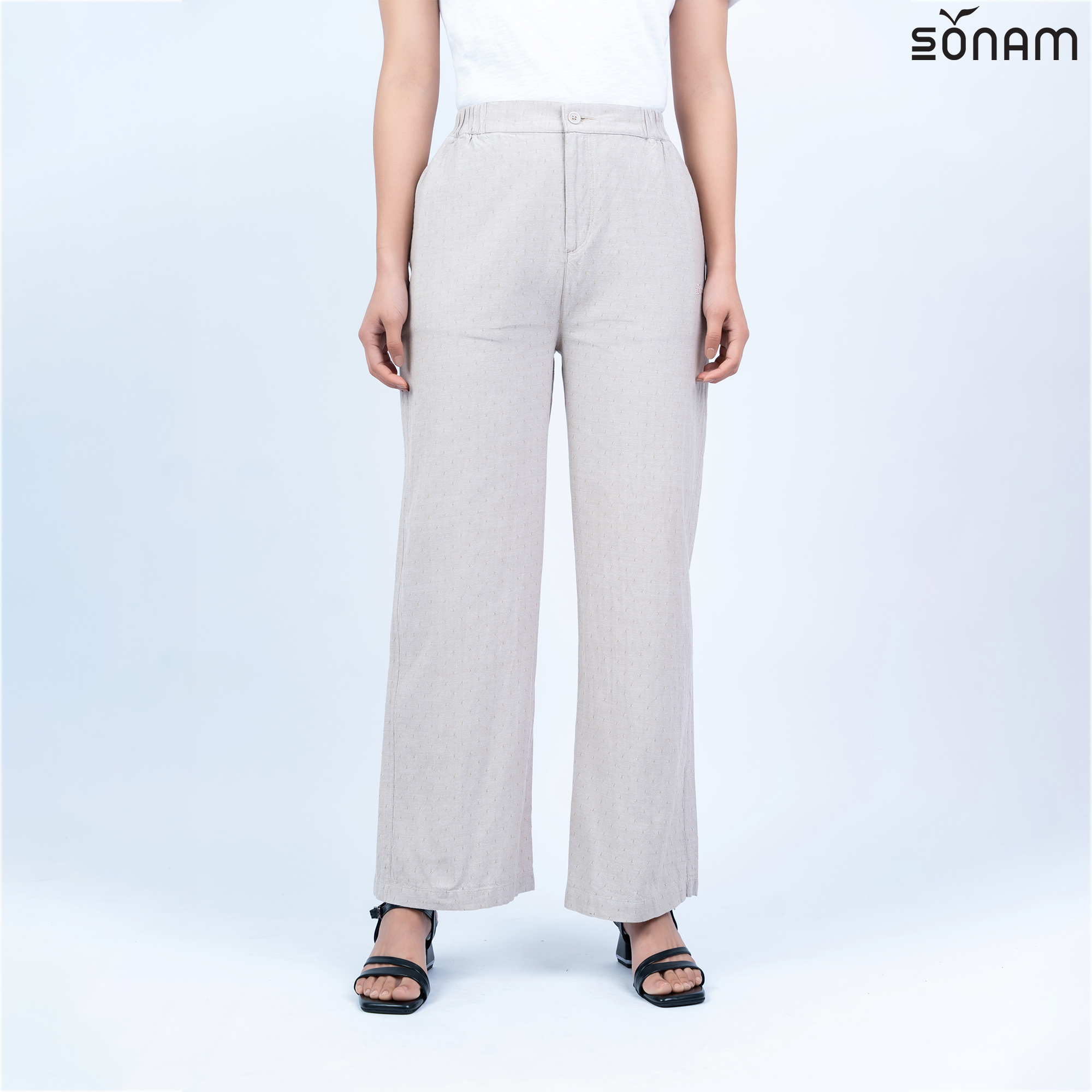 SONAM AQUILA WOMEN`S DOBBY CHAMBRAY PANT(SS2026) #2957