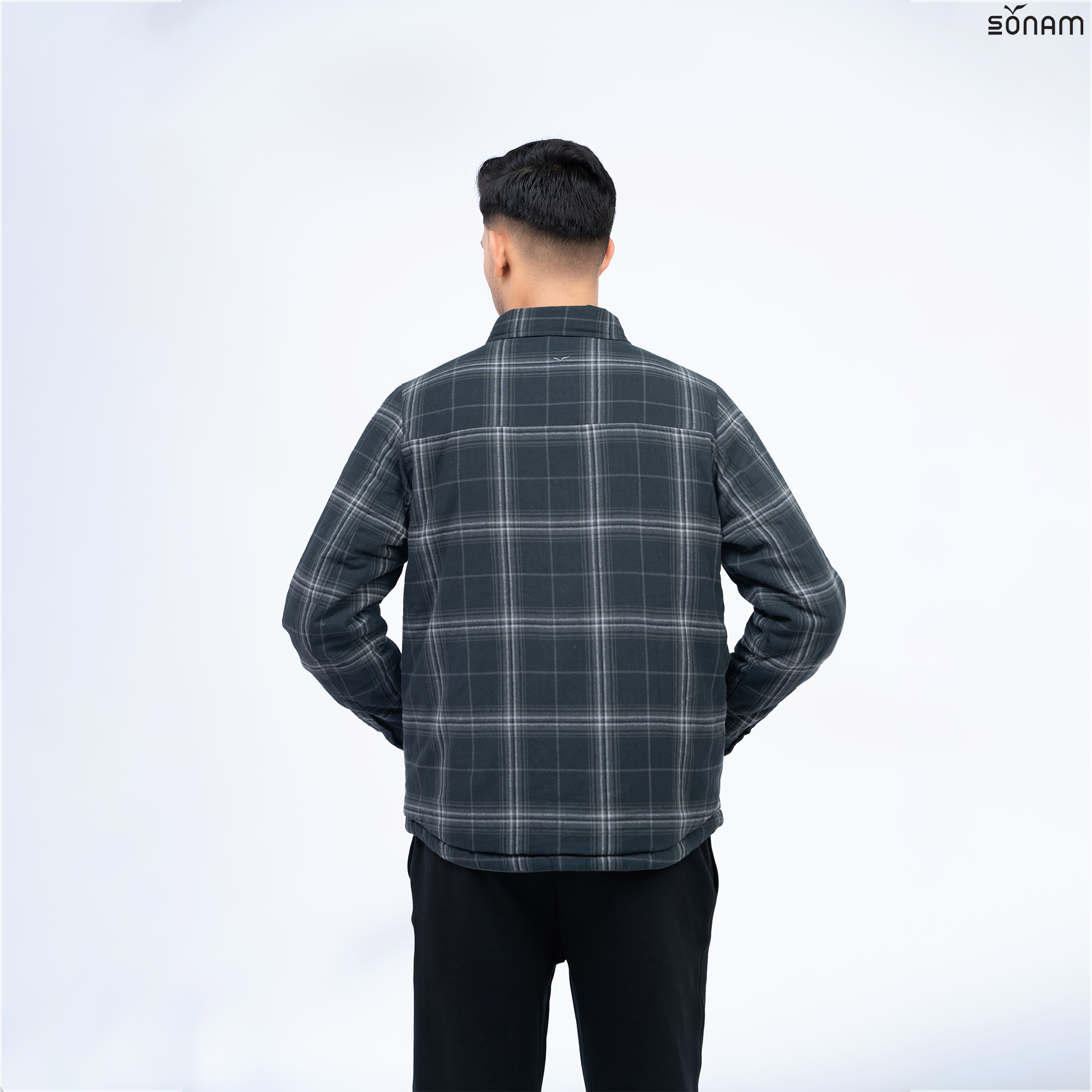 SONAM NULLU MEN'S FLANNEL REVERSIBLE 150 GSM PADDED SHACKET (FW2025) #2470
