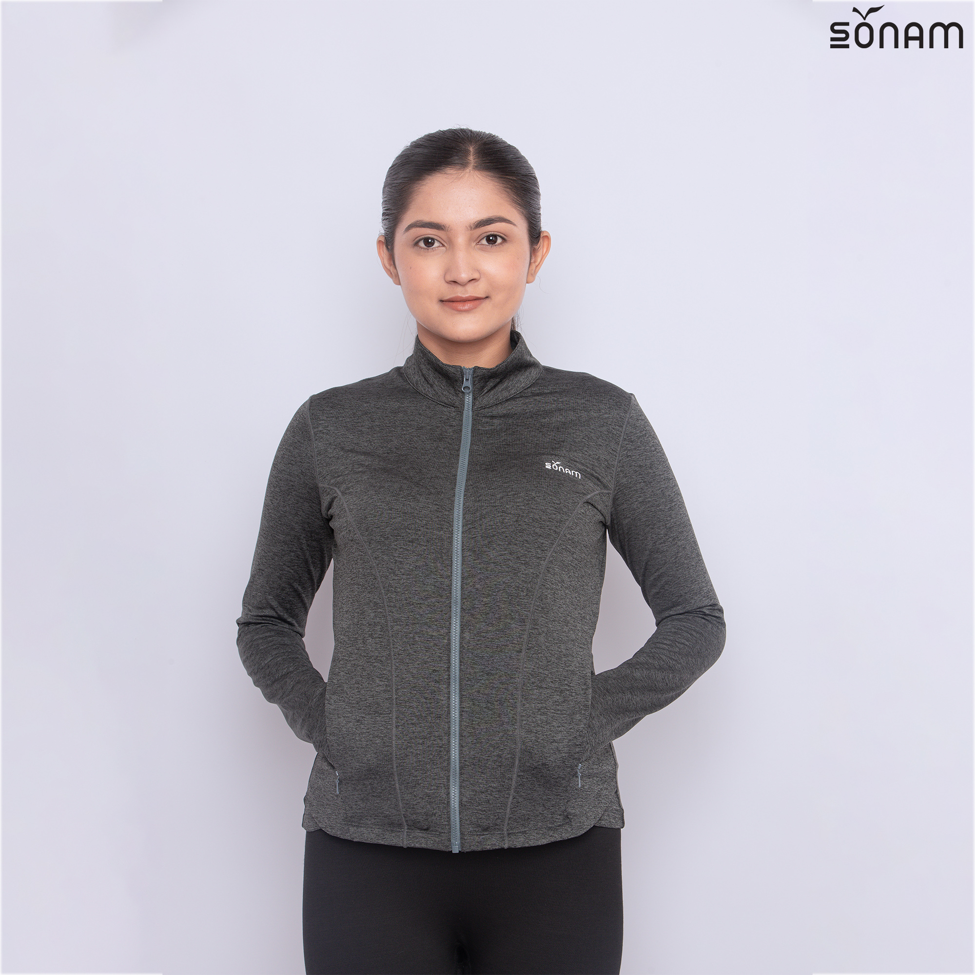 SONAM DOMA WOMEN'S MILANGED HEATTECH ZIPPER JACKET (FW2024) #2478