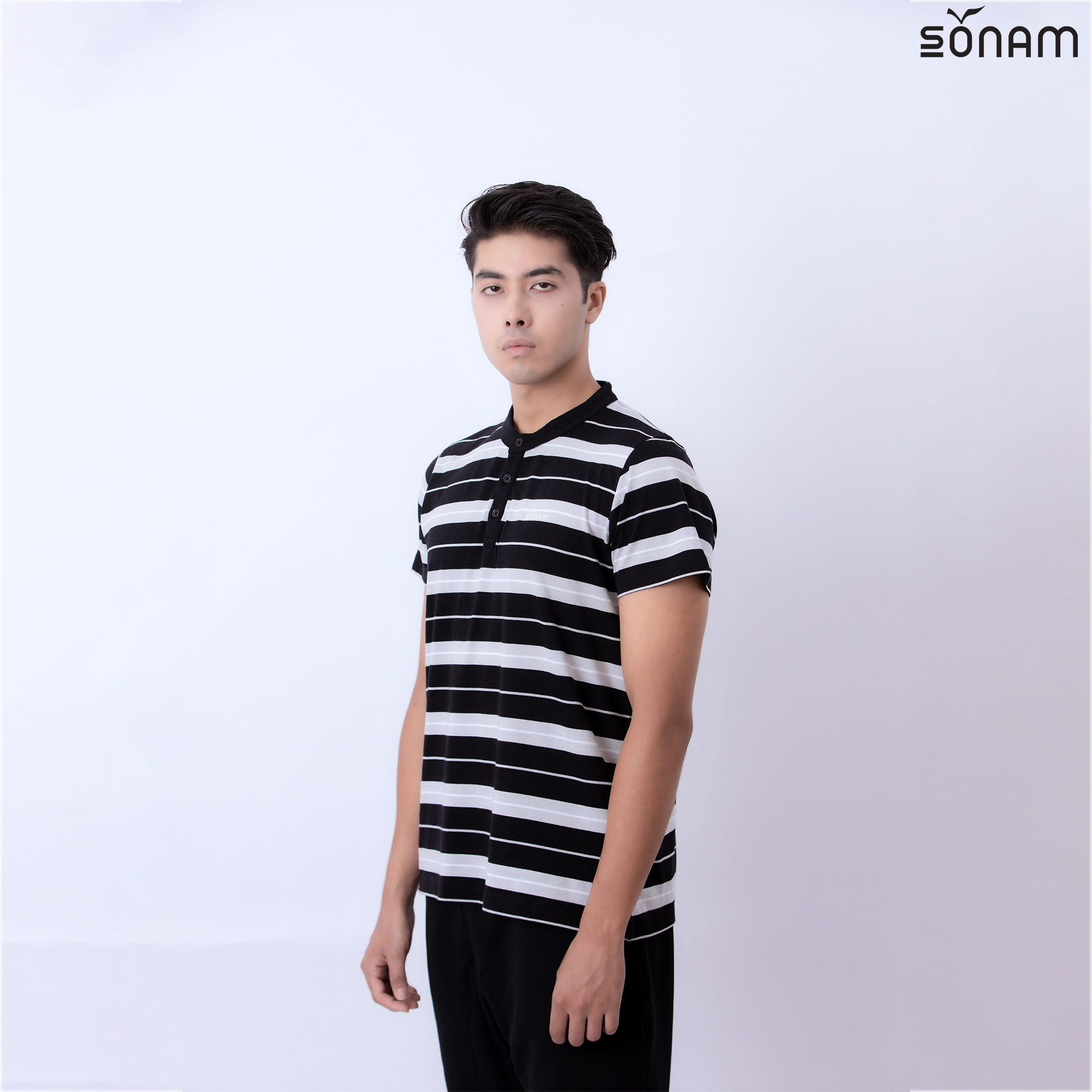 SONAM TAMDIM MEN'S MENDARIAN STRIPE T-SHIRT (SS2024) #2428